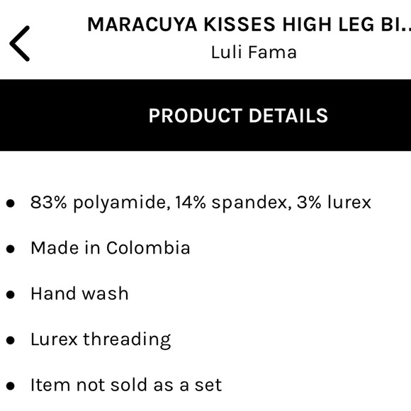 LULI FAMA ❤️‍🔥 MARACUYA KISSES HIGH LEG BOTTOMS NWT SIZE XL - Picture 5 of 13